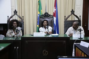 Cláudia Vitorino, Rosangela Gomes e Fernando Calderón